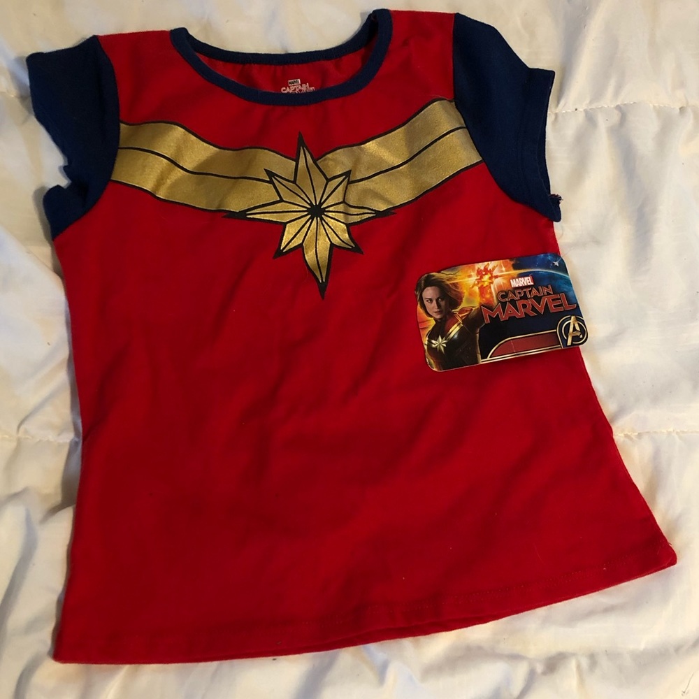 Girls 7/8 Captain Marvel Costume Symbol Tee